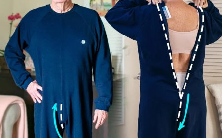 Comfort & Safety -  Anti Strip Back Zip Jumpsuit for Care