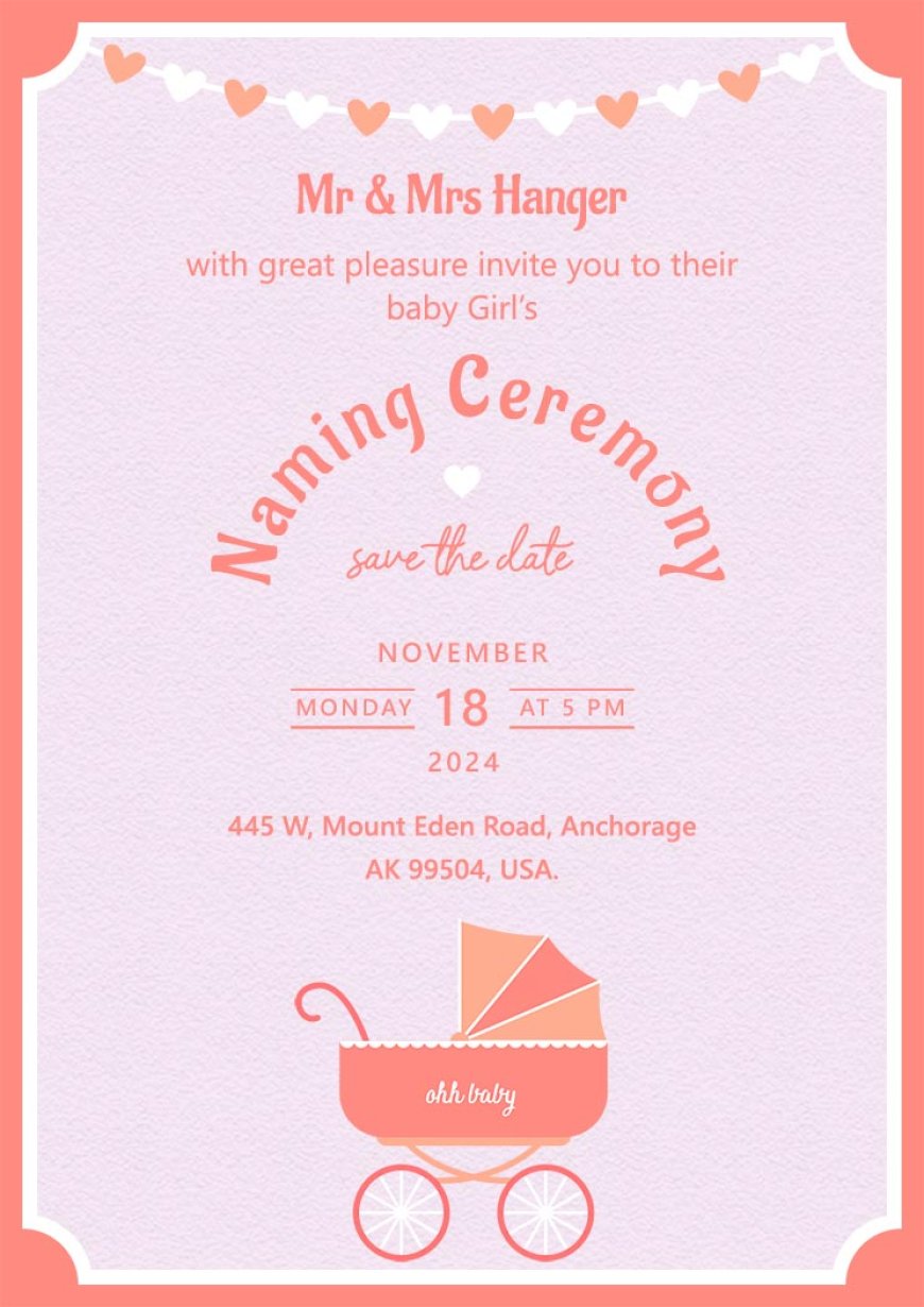 girl baby naming invitation templates